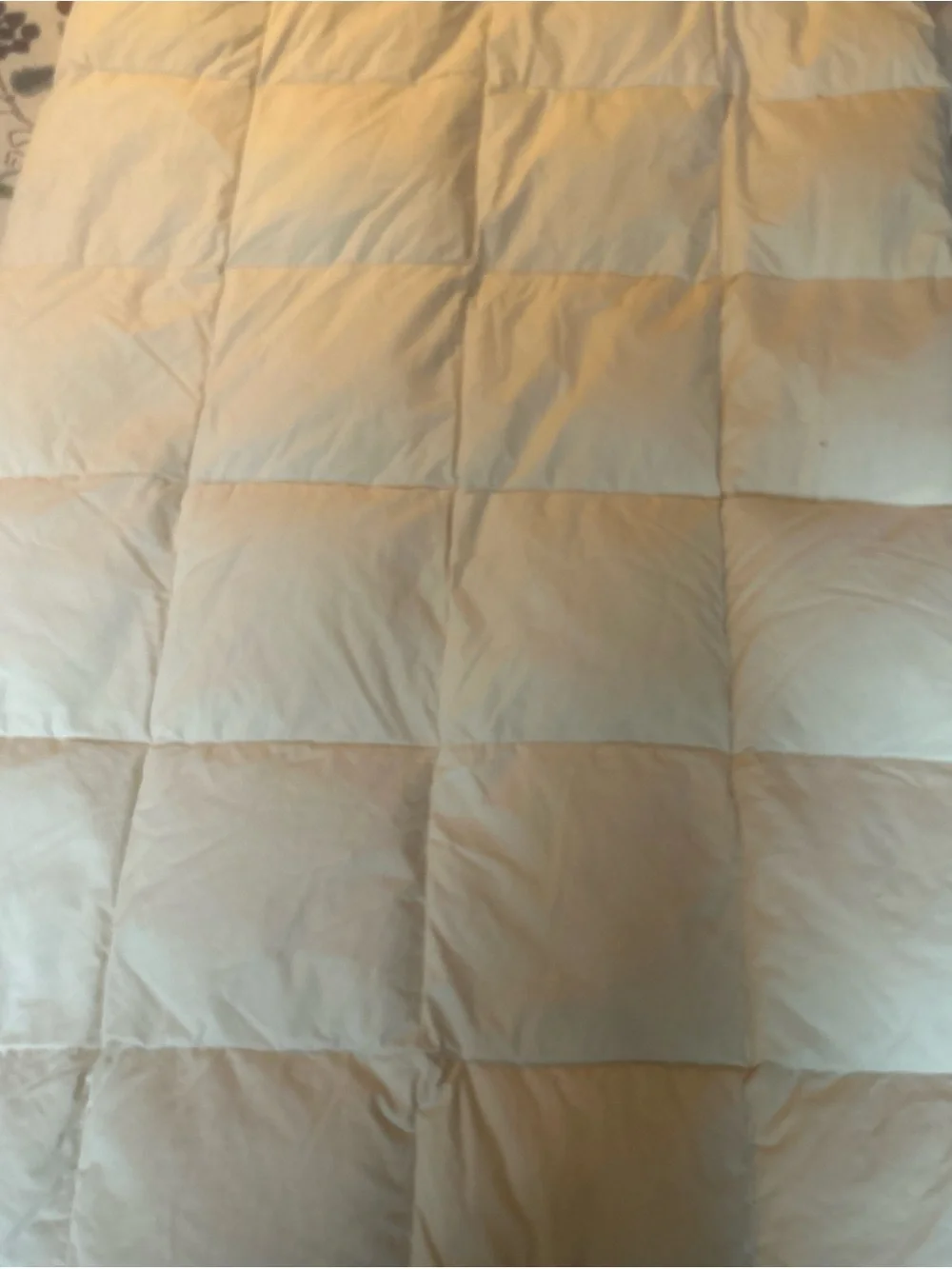 Twin size 80x 68  Cotton Goose Down Filled Comforter Box Stitch fluffy beige